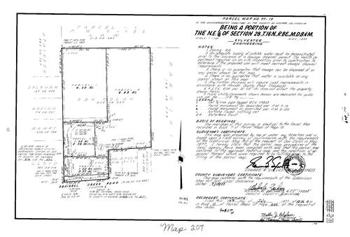 Click to see Parcel Map Book 11, pg. 207 (1977) of Nevada County Recorders Parcel Maps Book 11