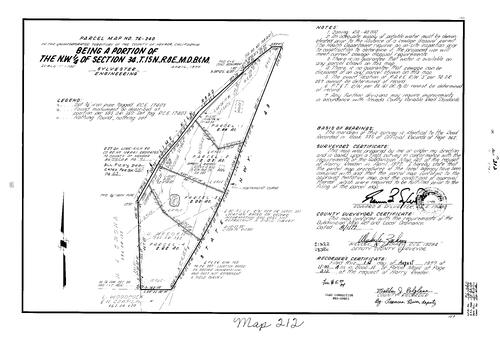Click to see Parcel Map Book 11, pg. 212 (1977) of Nevada County Recorders Parcel Maps Book 11