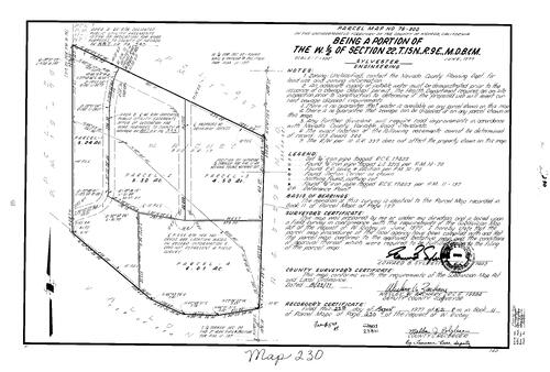 Click to see Parcel Map Book 11, pg. 230 (1977) of Nevada County Recorders Parcel Maps Book 11