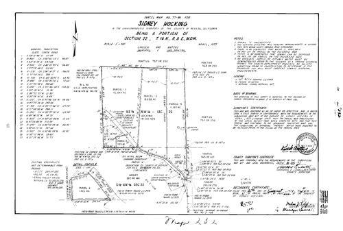Click to see Parcel Map Book 11, pg. 232 (1977) of Nevada County Recorders Parcel Maps Book 11