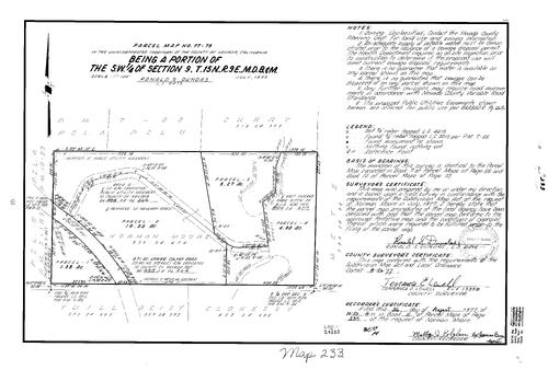 Click to see Parcel Map Book 11, pg. 233 (1977) of Nevada County Recorders Parcel Maps Book 11