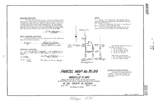 Click to see Parcel Map Book 11, pg. 235 (1977) of Nevada County Recorders Parcel Maps Book 11