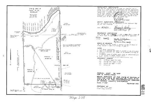 Click to see Parcel Map Book 11, pg. 238 (1977) of Nevada County Recorders Parcel Maps Book 11