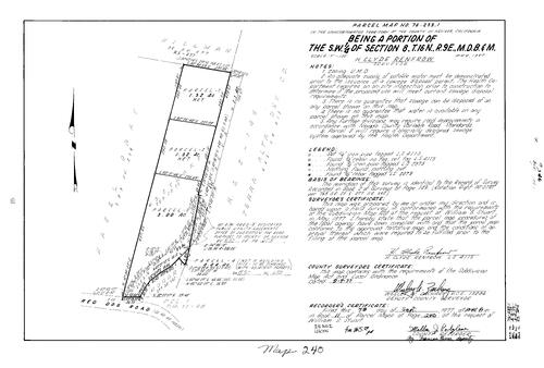 Click to see Parcel Map Book 11, pg. 240 (1977) of Nevada County Recorders Parcel Maps Book 11