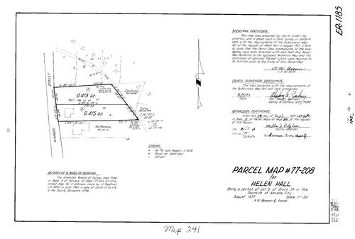 Click to see Parcel Map Book 11, pg. 241 (1977) of Nevada County Recorders Parcel Maps Book 11