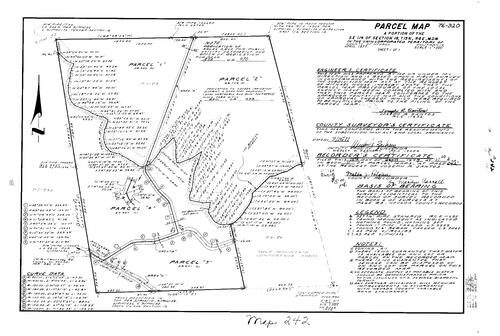 Click to see Parcel Map Book 11, pg. 242 (1977) of Nevada County Recorders Parcel Maps Book 11