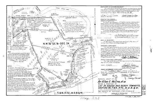 Click to see Parcel Map Book 11, pg. 243 (1977) of Nevada County Recorders Parcel Maps Book 11