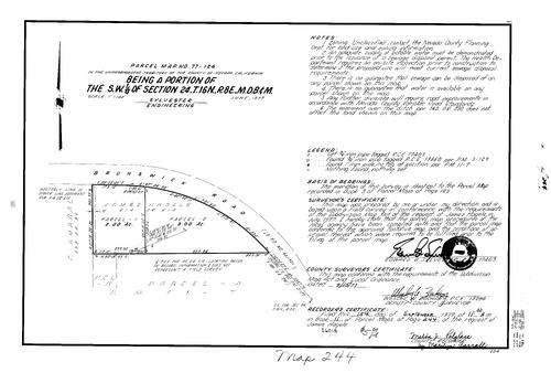 Click to see Parcel Map Book 11, pg. 244 (1977) of Nevada County Recorders Parcel Maps Book 11