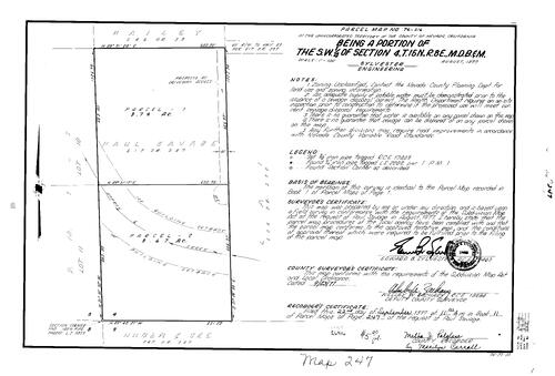 Click to see Parcel Map Book 11, pg. 247 (1977) of Nevada County Recorders Parcel Maps Book 11