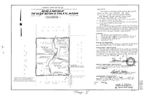Click to see Parcel Map Book 12, pg. 5 (1977) of Nevada County Recorders Parcel Maps Book 12