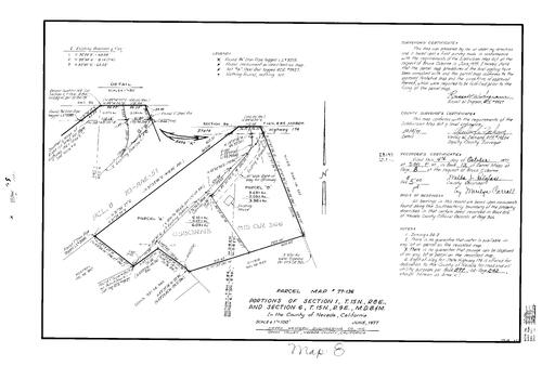 Click to see Parcel Map Book 12, pg. 8 (1977) of Nevada County Recorders Parcel Maps Book 12