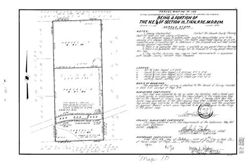 Click to see Parcel Map Book 12, pg. 10 (1977) of Nevada County Recorders Parcel Maps Book 12