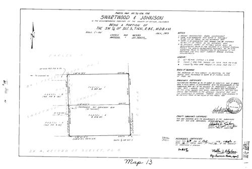 Click to see Parcel Map Book 12, pg. 13 (1977) of Nevada County Recorders Parcel Maps Book 12