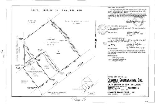 Click to see Parcel Map Book 12, pg. 16 (1977) of Nevada County Recorders Parcel Maps Book 12