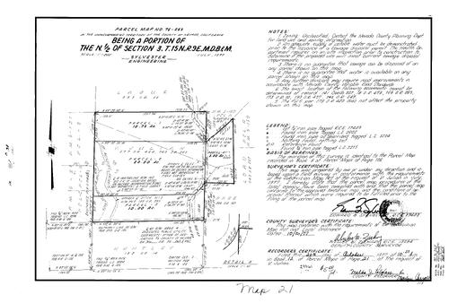 Click to see Parcel Map Book 12, pg. 21 (1977) of Nevada County Recorders Parcel Maps Book 12