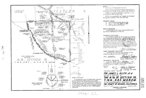 Click to see Parcel Map Book 12, pg. 22 (1977) of Nevada County Recorders Parcel Maps Book 12