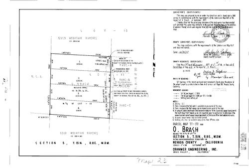 Click to see Parcel Map Book 12, pg. 23 (1977) of Nevada County Recorders Parcel Maps Book 12