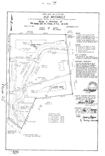 Click to see Parcel Map Book 12, pg. 25 (1977) of Nevada County Recorders Parcel Maps Book 12