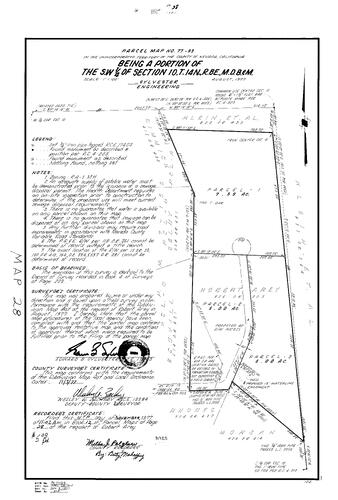 Click to see Parcel Map Book 12, pg. 28 (1977) of Nevada County Recorders Parcel Maps Book 12