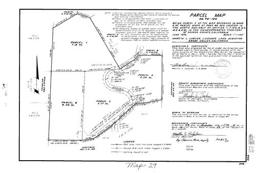 Click to see Parcel Map Book 12, pg. 29 (1977) of Nevada County Recorders Parcel Maps Book 12