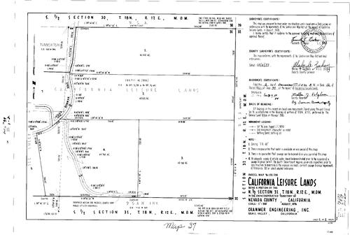 Click to see Parcel Map Book 12, pg. 37 (1977) of Nevada County Recorders Parcel Maps Book 12