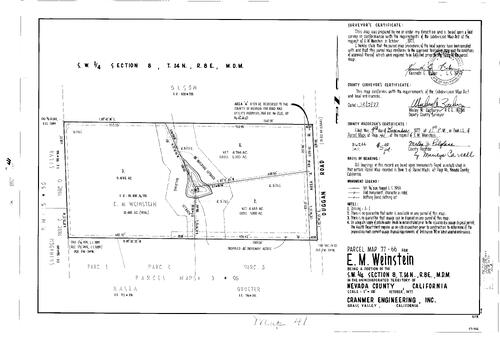 Click to see Parcel Map Book 12, pg. 41 (1977) of Nevada County Recorders Parcel Maps Book 12