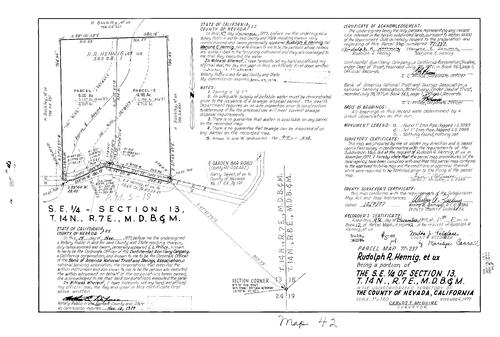 Click to see Parcel Map Book 12, pg. 42 (1977) of Nevada County Recorders Parcel Maps Book 12