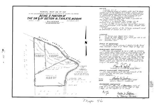 Click to see Parcel Map Book 12, pg. 46 (1977) of Nevada County Recorders Parcel Maps Book 12
