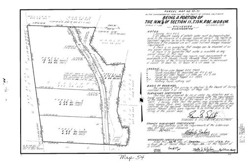 Click to see Parcel Map Book 12, pg. 54 (1977) of Nevada County Recorders Parcel Maps Book 12