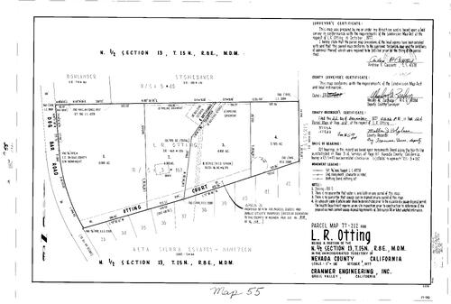 Click to see Parcel Map Book 12, pg. 55 (1977) of Nevada County Recorders Parcel Maps Book 12