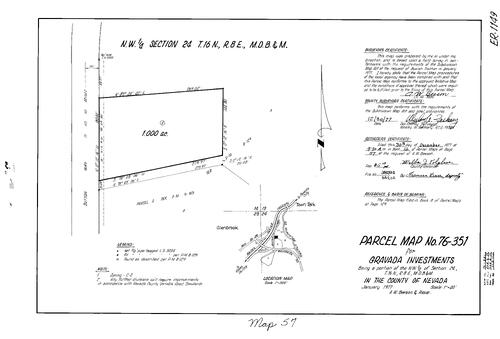 Click to see Parcel Map Book 12, pg. 57 (1977) of Nevada County Recorders Parcel Maps Book 12