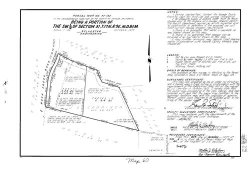 Click to see Parcel Map Book 12, pg. 60 (1977) of Nevada County Recorders Parcel Maps Book 12