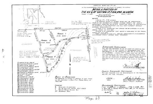 Click to see Parcel Map Book 12, pg. 63 (1978) of Nevada County Recorders Parcel Maps Book 12