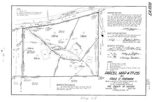 Click to see Parcel Map Book 12, pg. 69 (1978) of Nevada County Recorders Parcel Maps Book 12