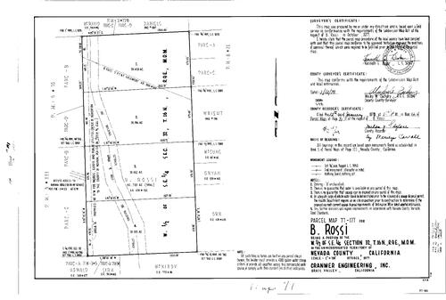 Click to see Parcel Map Book 12, pg. 71 (1978) of Nevada County Recorders Parcel Maps Book 12