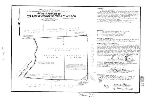 Click to see Parcel Map Book 12, pg. 72 (1978) of Nevada County Recorders Parcel Maps Book 12