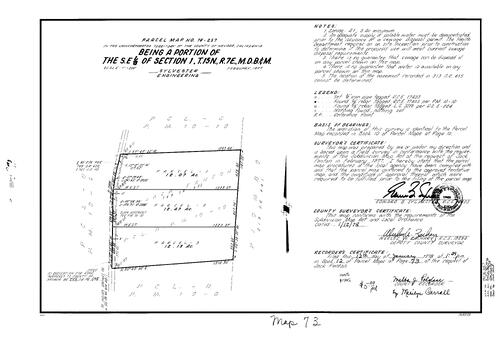 Click to see Parcel Map Book 12, pg. 73 (1978) of Nevada County Recorders Parcel Maps Book 12