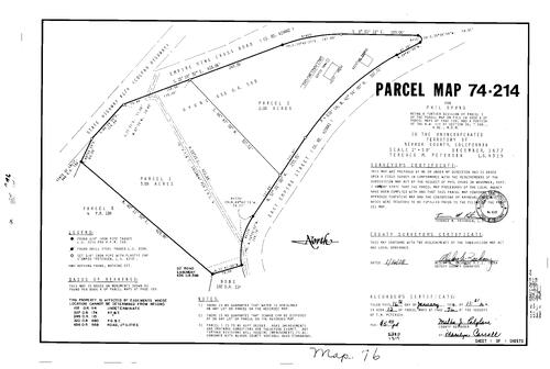 Click to see Parcel Map Book 12, pg. 76 (1978) of Nevada County Recorders Parcel Maps Book 12