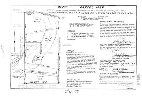 Click to see Parcel Map Book 12, pg. 77 (1978) of Nevada County Recorders Parcel Maps Book 12