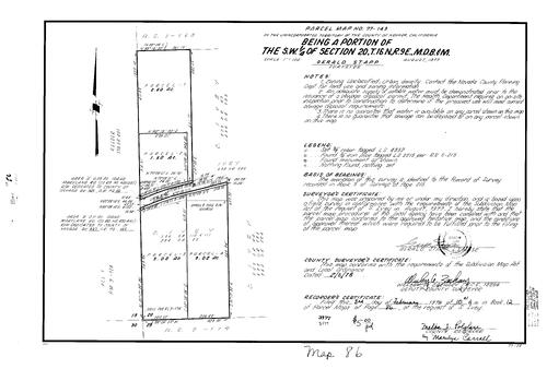 Click to see Parcel Map Book 12, pg. 86 (1978) of Nevada County Recorders Parcel Maps Book 12
