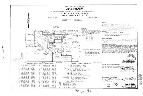 Click to see Parcel Map Book 12, pg. 91 (1978) of Nevada County Recorders Parcel Maps Book 12