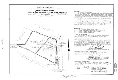 Click to see Parcel Map Book 12, pg. 100 (1978) of Nevada County Recorders Parcel Maps Book 12