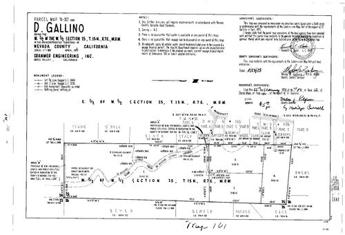 Click to see Parcel Map Book 12, pg. 101 (1978) of Nevada County Recorders Parcel Maps Book 12