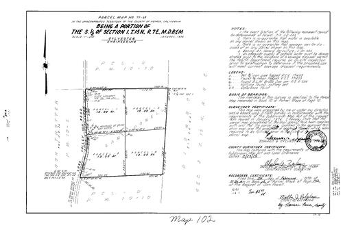 Click to see Parcel Map Book 12, pg. 102 (1978) of Nevada County Recorders Parcel Maps Book 12
