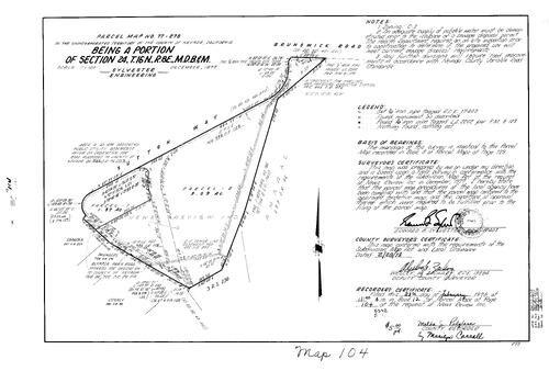 Click to see Parcel Map Book 12, pg. 104 (1978) of Nevada County Recorders Parcel Maps Book 12