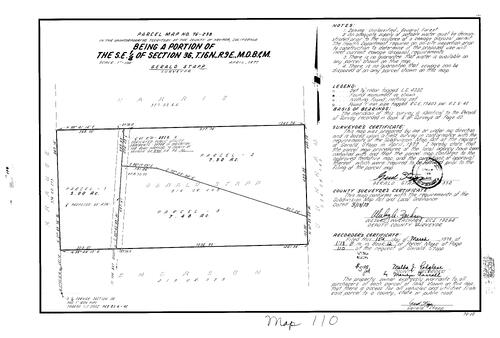 Click to see Parcel Map Book 12, pg. 110 (1978) of Nevada County Recorders Parcel Maps Book 12