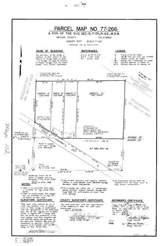 Click to see Parcel Map Book 12, pg. 112 (1978) of Nevada County Recorders Parcel Maps Book 12