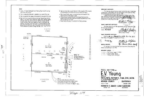 Click to see Parcel Map Book 12, pg. 114 (1978) of Nevada County Recorders Parcel Maps Book 12