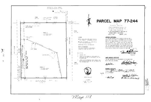 Click to see Parcel Map Book 12, pg. 118 (1978) of Nevada County Recorders Parcel Maps Book 12