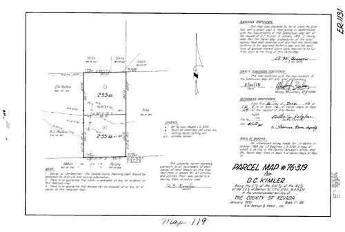 Click to see Parcel Map Book 12, pg. 119 (1978) of Nevada County Recorders Parcel Maps Book 12